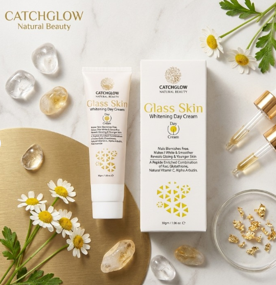 Catchglow Natural Beauty Glass Skin Whitening Day Cream 30g Radiant Glow Skincare
