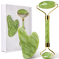 FLFWLASS Contour Facial Roller & Gua Sha Massager Set – Natural Jade Stone Beauty Kit for Face Lifting & Anti-Aging