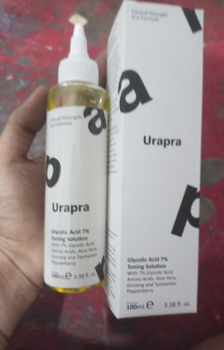 Urapra Glycolic Acid 7% Toning Solution – Exfoliating Toner for Bright & Smooth Skin (100ml)